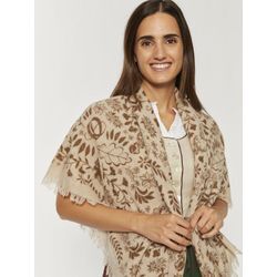 Codello Tuch Damen Wolle bedruckt, beige