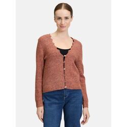 Cartoon Strick-Cardigan Damen Polyamid, braun