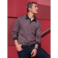 Langarmshirt MARCO DONATI "Langarm-Shirt", Herren, Gr. 44/46, bunt (marine, bordeaux), 54% Baumwolle, 31% Polyester, 15% Viskose, gemustert, gestreift, meliert, mehrfarbig, Langarm, Shirts