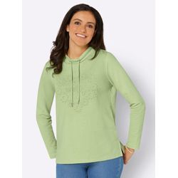 Langarmshirt INSPIRATIONEN "Sweatshirt" Gr. 36, grün (pistazie), Damen, 50% Baumwolle, 50% Polyester, unifarben, Shirts