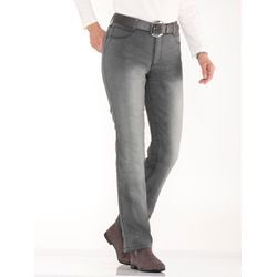 Thermojeans CASUAL LOOKS, Damen, Gr. 36, Normalgrößen, grau (grau, denim), 81% Baumwolle, 17% Polyester, 2% Elasthan, unifarben, lang, Jeans 5-Pocket-Jeans Straight-fit-Jeans