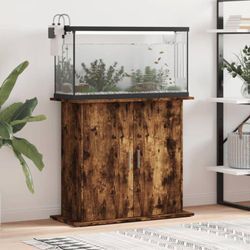 Aquariumständer，Aufbewahrungsschrank，Aquarium Unterschrank Räuchereiche 81x36x73 cm Holzwerkstoff NCEBE345743 MaisonChic