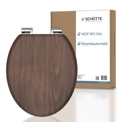 SCHÜTTE MDF WC Sitz DARK WOOD Toilettendeckel mit Absenkautomatik, Holzkern