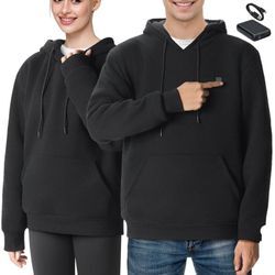 Mophorn - Beheizter Hoodie, Unisex 7,4 v Elektrisches Sweatshirt mit 5 Heizzonen, Leichter warmer Outdoor-Pullover für Männer und Frauen, Größe m,