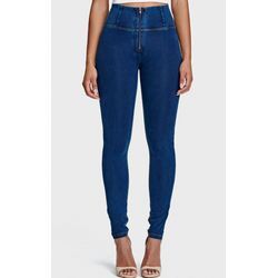 Jeggings FREDDY "WRUP" Gr. S (36), N-Gr, bunt (dunkelblau gelb), Damen, Denim/Jeans, Obermaterial: 84% Baumwolle, 16% Elasthan, Hosen, mit hohem Bund und Push-Up Effekt