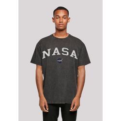 T-Shirt F4NT4STIC "NASA Collegiate Logo", Herren, Gr. L, schwarz, Obermaterial: 100% Baumwolle, casual, oversize, Rundhals, Kurzarm ohne Bündchen, Shirts, Print