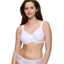 Minimizer-BH TRIUMPH "Modern Finesse W01", Damen, Gr. 80, Cup G, weiß, Spitze, Obermaterial: 65% Polyamid, 21% Elasthan, 14% Polyester, klassisch, BHs, Cup C-G, mit nahtlos vorgeformten Cups, Basic Dessous