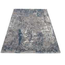 Teppich OCI DIE TEPPICHMARKE "Juwel Liray", grau (grau, petrol), B:160cm H:20mm L:230cm, Kunstfaser, Teppiche, Kurzflor, Wohnzimmer, Marmor Optik, Hoch Tief Effekt