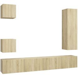 Vidaxl - 5-tlg. TV-Schrank-Set Sonoma-Eiche Holzwerkstoff