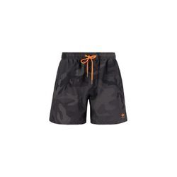 Shorts ALPHA INDUSTRIES "Alpha Industries Men - Shorts Basic Swim Short", Herren, Gr. XL, Normalgrößen, schwarz (schwarz camo), Obermaterial/Futter: 100% Polyester, Hosen