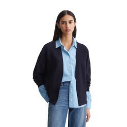 Cardigan MARC O'POLO DENIM "aus reinem Organic Cotton", Damen, Gr. L, blau, Obermaterial: 100% Baumwolle, unifarben, casual, relaxed fit, Langarm, Strickjacken