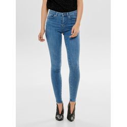 Skinny-fit-Jeans ONLY "ONLPOWER MID SK PUSH REA2981 NOOS", Damen, Gr. M (38), Länge 32, blau (light blau denim), Denim/Jeans, Obermaterial: 92% Baumwolle, 6% Polyester, 2% Elasthan, modisch, skinny fit, Jeans, mit Push-up-Effekt