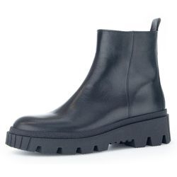 Stiefelette GABOR, Damen, Gr. 38,5, schwarz, Kalbsleder, unifarben, Abriebeffekte, modisch, Schuhe, Keilabsatz, Stiefelette mit markanter Laufsohle