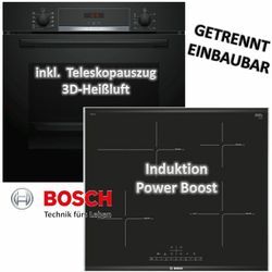 Herdset Bosch Backofen mit Induktionskochfeld autark 60 cm Teleskopauszug neu