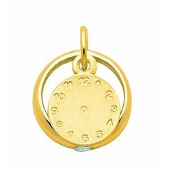 Kette ohne Anhänger ADELIA´S "333 Gold Anhänger Taufuhr mit Zirkonia Ø 11,1 mm", gold, Halsketten, Damen, Gelbgold 333, Schmuckset - Set mit Halskette