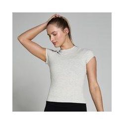 MP Damen Basics Körperbetontes Kurzarm-T-Shirt – Hellgrau - XXS