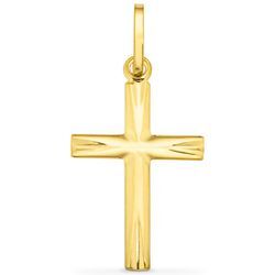 Kreuz-Anhänger FIRETTI "Schmuck Geschenk Gold 375 Halsschmuck Anhänger Halskette Kreuz", gold (gelbgoldfarben), Schmuckanhänger, Damen, Gelbgold 375, 0,16 g, Made in Germany