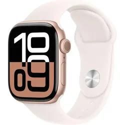 Apple Watch Series 10 42mm Cellular Aluminiumgehäuse rosegold mit Sportarmband blassrosa M/L