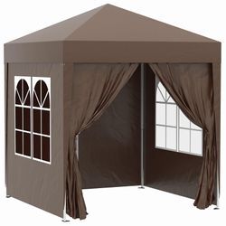 Outsunny Pavillon mit integrierten Klettverschlüssen 2L x 2B x 2,45H m