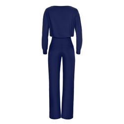 Jumpsuit WINSHAPE "JS101LSC", Damen, Gr. XL, Normalgrößen, blau (dunkelblau), 85% Polyester, 15% Elasthan, Rundhals, Langarm, Overalls, Functional Comfort