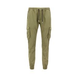 Jogginghose ALPHA INDUSTRIES "Alpha Industries Men - Pants Cotton Twill Jogger", Herren, Gr. L, Normalgrößen, grün (olive), Shell: 98% Cotton, 2% Elastane, Lining: 100% Cotton, Hosen