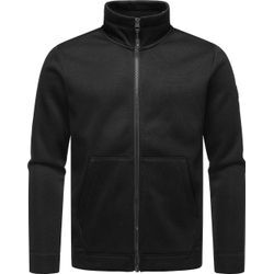 Sweatjacke RAGWEAR "Fabbian Collar", Herren, Gr. L (52), schwarz, Rippware, Material: 100% Polyester, Futter: 100% Polyester, Basic, gerade hüftbedeckend, hoch geschlossener Ausschnitt, Langarm Ärmel ohne Ärmelschlitz Rippbündchen, Sweatjacken, Herren Basic Feinstrick-Jacke