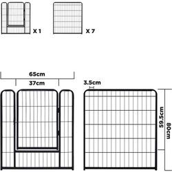 Hengmei - 8-teilig Welpenauslauf Hundelaufstall Welpenlaufstall Freilaufgehege 80x 65 cm Faltbare Freigehege Tierlaufstall inkl.Tür und Erdanker für