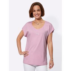 T-Shirt CLASSIC BASICS "Shirt", Damen, Gr. 52, rosa (rosé), 100% Baumwolle, unifarben, eckiger Ausschnitt, Shirts