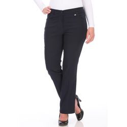 5-Pocket-Hose KJBRAND "Betty Bengaline", Damen, Gr. 42 (21), K-Gr, blau (marine), Web, Obermaterial: 80% Viskose, 17% Polyamid, 3% Elasthan, casual, bequem lang, Hosen 5-Pocket-Hose, in bequemer Form