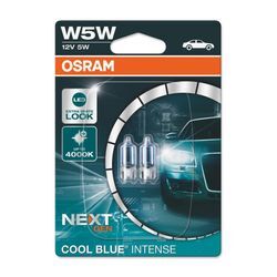 OSRAM COOL BLUE® INTENSE W5W Doppelblister Glühlampe, Türleuchte,Glühlampe, Rückfahrleuchte,Glühlampe, Kennzeichenleuchte,Glühlampe, Kofferraumleuchte