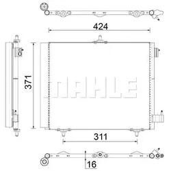 MAHLE Kondensator, Klimaanlage für PEUGEOT CITROËN DS 6455JF 6455AL 00000006455AL AC 460 000S