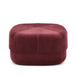 Normann Copenhagen - Circus Pouf groß, Dunkelrot Velour