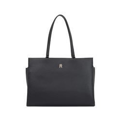 Tragetasche TOMMY HILFIGER "TH LEGACY TOTE", Damen, Gr. B/H/T: 38cm x 26cm x 14cm, schwarz, Lederimitat, Taschen, Damen Henkeltasche, Umhängetasche, Shopper mit TH-Logo