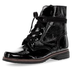 Schnürstiefelette GABOR, Damen, Gr. 41, schwarz, Lackleder, glänzend, klassisch, Schuhe, mit Best Fitting für eine komfortable Passform