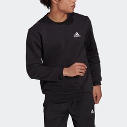 Sweatshirt ADIDAS SPORTSWEAR "ESSENTIALS FLEECE", Herren, Gr. 4XL, schwarz-weiß (schwarz, weiß), Obermaterial: 70% Baumwolle, 30% Polyester, sportlich, Rundhals, Sweatshirts, weiches Material