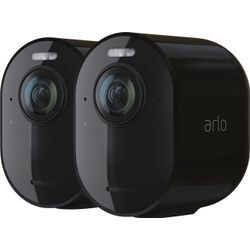 ARLO Überwachungskamera "Arlo Ultra 2 Spotlight-Kamera-Set", schwarz, H:7,84cm T:8,9cm, Überwachungskameras, Reichweite bis 91,4 m,Geräuscherkennung,Integrierte Sirene,Antenne