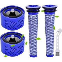 Filter für Ersatzfilter für Dyson V6 Absolute Staubsauger, 2 Nachfilter und 2 Vorfilter