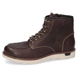 Schnürboots DOCKERS BY GERLI, Herren, Gr. 44, braun (schoko), Leder, Basic, Schuhe, Boots, Freizeitschuh mit gepolsterter Innensohle