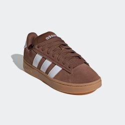 Sneaker ADIDAS SPORTSWEAR "GRAND COURT ALPHA", Gr. 45, preloved braun, cloud weiß, gum 3, Leder, Synthetik, sportlich, Schuhe, Design inspiriert vom adidas Campus 00