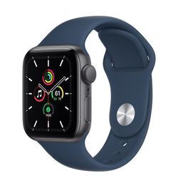 Apple Watch Series 5 (2019) GPS 44 mm - Aluminium Space Grau - Sportarmband Blau