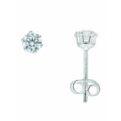 Paar Ohrhänger ADELIA´S "1 Paar 925 Silber Ohrringe / Ohrstecker mit Zirkonia Ø 4 mm", silber, Ohrringe, Damen, Damen, Silber 925 (Sterlingsilber), 925 Sterling Silber mit Zirkonia Silberschmuck für Damen