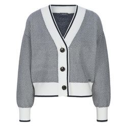 Strickjacke tiefem V-Ausschnitt BASLER weiss