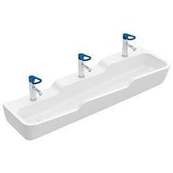 Villeroy und Boch O.novo kids Reihenwaschtisch 4A0813T2 130 x 43 cm, für 3x 1-Loch Armaturen, ohne Überlauf, weiß AntiBac C-plus