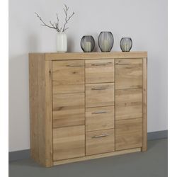 Schuhkommode VOGL MÖBELFABRIK "Toronto", braun (wildeichefarben, wildeiche massiv), B:129cm H:115cm T:42cm, Sideboards, Breite 129 cm