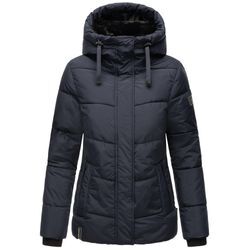 Steppjacke NAVAHOO "Sag ja XIV", Damen, Gr. L (40), blau (navy), Oberstoff: 100% Polyester, Futter: 100% Polyester, Wattierung: 100% Polyester, Ärmelfutter: 100% Polyester, modisch, figurumspielend hüftbedeckend, hoch geschlossener Ausschnitt, Langarm Ärmel ohne Ärmelschlitz Rippstrickbündchen, Jacken, Warme gesteppte Winterjacke mit Kapuze