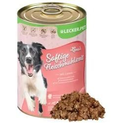 18 x 400 g Lecker.Pet® Luna's Saftige Fleischmahlzeit mit Lamm Hundefutter Nassfutter