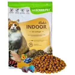 2,5 kg Lecker.Pet® Balu's Indoor Geflügel Katzenfutter Trockenfutter Vollnahrung + 2 Mäuse