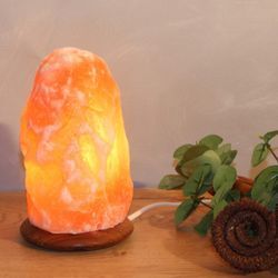 HIMALAYA SALT DREAMS Salzkristall-Tischlampe "Rock", orange, Ø 12cm H: 18cm, Lampen, Handgefertigt - jeder Stein ein Unikat, H: ca.18 cm, ca. 2-3kg