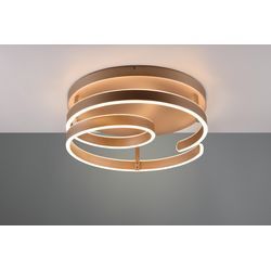 TRIO LEUCHTEN LED Deckenleuchte "MARNIE, spiralförmige LED Deckenlampe indirektes Licht warmweiß 3000K", braun (coffee), Ø 55,0cm H: 21,0cm, Lampen, 6800 Lumen Ø 55cm 3 Stufen dimmbar über Wandschalter Wohnzimmer LED