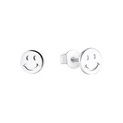 Paar Ohrstecker S.OLIVER JUNIOR "Smiley, 2034162", silber (silberfarben), Ohrringe, Kinder, Silber 925 (Sterlingsilber)